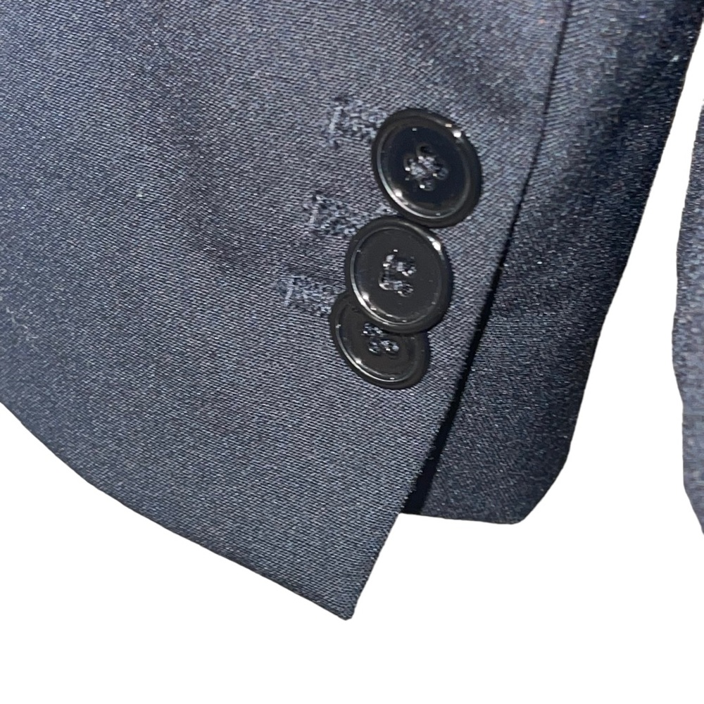 Zara Black Blazer with Faux Leather Lapel - Picture 7 of 9